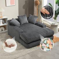 Moderni aksominė sofa, Cloud, 3 pagalvės, vienvietė, tamsiai pilka, svetainė, biuras