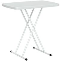 Sulankstomas sodo stalas reguliuojamo aukščio 76x50x74 cm baltas