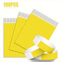 100 vnt. Tyvek apyrankės renginiams atsparios plyšimui.,  Geltona 100vnt