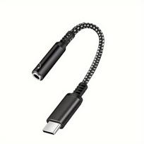 USB C ausinių adapteris su DAC,  Juoda