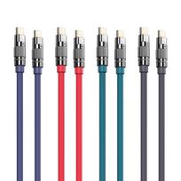 Greito įkrovimo kabelis REMAX RC-C055 100W cinko lydinio su apšvietimu USB-C į USB-C: Spalva - Violetinė