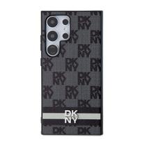 DKNY PU Leather Checkered and Stripe Case for Samsung Galaxy S24 Ultra / Black