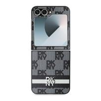DKNY PU Leather Checkered and Stripe Case for Samsung Galaxy Z Flip 6/7 FE / black
