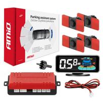 Parkavimo pagalbos sistema LED-GRAF 3D, 4 juodi jutikliai 16,5 mm, vidinis montavimas AMIO-03190