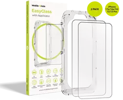 Alza Mobile Origin EasyGlass su aplikatoriumi iPhone 17e/16e/14/13/13 Pro, 2 vnt. pakuotė
