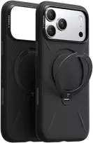 Dėklas Torras Ostand Q3 silikoninis dėklas, obsidiano juoda — iPhone 17 Pro