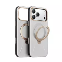 Dėklas Torras Ostand Q3 Vegskin, perlamutrinė pilka – iPhone 17 Pro Max
