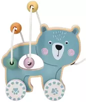 Adam Toys Maža motorinė žaislinė pėdutė vaikams nuo 12 mėn., skatina vaikščioti, medinė, spalvota