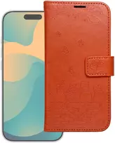 Dėklas Oem Flip case for iPhone 17 PRO MAX Mezzo Book cats ruda