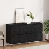 Šoninės lentynos 2 pcs juoda ąžuolo 120 x 35 x 70 cm