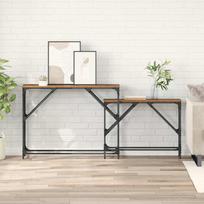 Konsolinis stalas 2 pcs Senovinis medis 100 x 28 x 75 cm