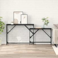 Konsolinis stalas 2 pcs Juodas ąžuolas 100 x 28 x 75 cm