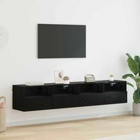 TV sieniniai spintelės 2 pcs Juodas ąžuolas 80 x 30 x 30 cm