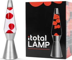 Itotal - Lava Lamp - Silver Base, See-through Liquid and Red Wax - Red - 36 cm (1270397)