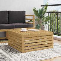 Lauko stalas Kietos akacijos mediena Balta 79 x 79 x 37 cm