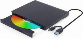 Gembird External USB DVD Drive | DVD-USB-031 | Interface USB Type-C (m), USB 3.1 Gen. 1 | DVD±R/RW / CD±R/RW | CD read speed 24 x | CD write speed 24 x | Black DVD-USB-031 | 8716309136143