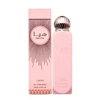 Lattafa Perfumes Haya All Over Spray - kūno ir plaukų dulksna, 150 ml