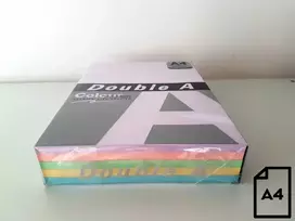 Spalvotas popierius Double A, 80g, A4, 500 lapų, Rainbow 3, 5 spalvų
