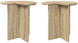 Šoninis stalas su saugykla 2 pcs Sonoma ąžuolas Ø 39 x 38 cm