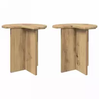 Šoninis stalas su saugykla 2 pcs Artisano ąžuolo Ø 39 x 38 cm