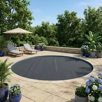 Solonginė baseino uždanga sunkios kokybės Juoda Ø 381 cm 200 μm