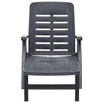 Sulankstomas saulės gultas，Lauko gultas, antracito spalvos, plastikas CFE835382