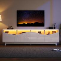 TV stalas, LED apšvietimas, grūdintas stiklas, 175x38x51 cm, 1 vnt