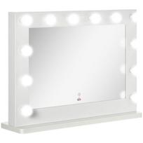 Hollywood veidrodinis kosmetikos veidrodis su LED, touch jungiklis, 80x60 cm, su atminties funkcija, balta