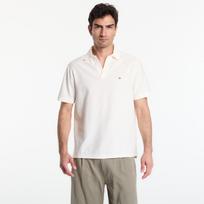 Tommy Hilfiger V Neck Crepe Classic Polo Tee Ivory Petal - Dydis S (MW0MW43274 Z00 Marškinėliai)
