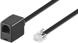 MicroConnect Modular Straight RJ12 6C/6P 3m Black Male - Female
