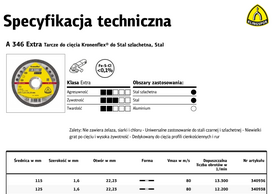 KLINGSPOR PJOVIMO DISKAS METALUI 125mm x 1,6mm x 22,2mm A346 Extra