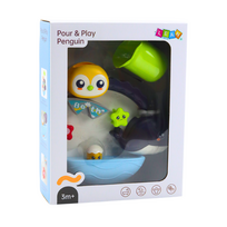 Vonios žaislas, pingvinas Lean Toys Pour & Play, įvairių spalvų