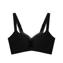 Push Up Beautiful Breast Seamless Underwear Thick Section Women's Wide Shoulder Strap Glossy Text No Steel Ring Bra 32/70AB juoda