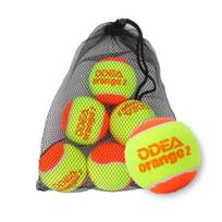 6Pcs Beach Tennis Balls with Mesh Bag ITF Approved Orange Stage 2 Low Compression 50% Kids Transition Training Tennis Balls