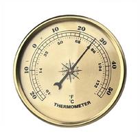 90 mm Termometras Temperatūros stebėjimas Skaidrus ekranas Cinkuotas auksinis rėmelis Tiksli patalpų klimato vertinimui 1