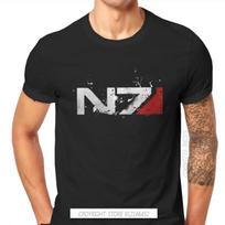 Mass Effect Game Distressed N7 T Shirt Classic Alternative High Quality Tshirt Big Size O-Neck Men Tshirts 100% Cotton Tops Tees S juoda