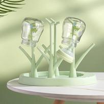 Baby Bottle Drying Rack Tree Shape Drainer with Removable Branches Portable Nursing Bottle Storage Holder 1 piece pack žalia