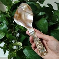 Mother of Pearl Rice Spoon Natural Shell Rice Paddle Heat Resistant Rice Cooker Spoon MOP Scoop for Home Kitchen Tool rožinė