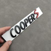 3D ABS Juodas Logotipas Cooper S Raidės Automobilio Bagažinės Ženklelis R55 R56 F56 R50 R52 F55 JCW R53 Cooper S Lipdukai Aksesuarai matinė juoda spalva