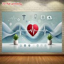 2D Healthcare Medical Backdrop for Hospital Event & Nursing Graduation Decor 47.2x31.5inch/120*80cm