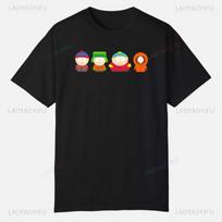 S-South Park Custom Clothes Funny Tops Printed Cotton Short Sleeve Plain Tees Clothing Men Streetwear Graphic T-shirt L