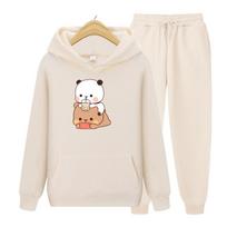 Bubu ir Dudu Gėrimas Burbulinė Arbata Spaudinys Moteriškas Džemperis Rinkinys Kawaii Moteriškas Džemperis Harajuku Laisvi Drabužiai Ilgomis Rankovėmis S