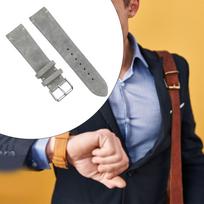 Riešo dirželio keitimas Natūralios odos minkšta juosta vyrams, moterims 18mm pilka