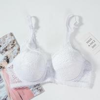 Moteriški didelio dydžio nėriniai apatiniai Sexy C Cup liemenėlė su įklotais Underwires liemenėlė 36/80 balta
