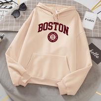 Bostonas Miestas JAV Įkurtas 1630 m. Hoodies Moterims Šilti Patogūs Puloveriai Madingi Laisvalaikio Moteriški Su Gobtuvu Pagrindinis Džemperis S