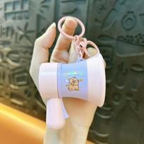 Mini Capybara Speaker Keychain: Cartoon Decompression Toy & Schoolbag Pendant rožinė