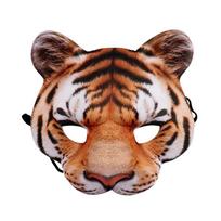 Helovino tigro pusės veido kaukė Realistiška gyvūno veido kaukė Cosplay, kaukės šventės, festivalio Yellow tiger mask