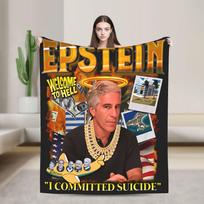 Juokingas Jeffrey Epstein minkštas šiltas pledas Dekoratyvinis pliušinis metamas pledas Naujoviškas sofos lovos flanelinis užtiesalas Sofos lovos uždangalas 30x40in