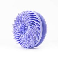 Double-sided Soft Bristle Shower Brush Massage Cleaning Body Shampoo Brush Silicone Multi-functional Bath Brush For Exfoliation violetinė