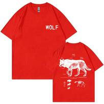 Funny Wolf Anatomy Graphic T-shirt Unisex Women Casual Oversized Short Sleeve T Shirts Unisex's Vintage Cotton T-shirts Unisex Streetwear S